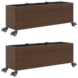 donice-ogrodowe-z-kolkami-2-szt-brazowe-107x32x38-cm