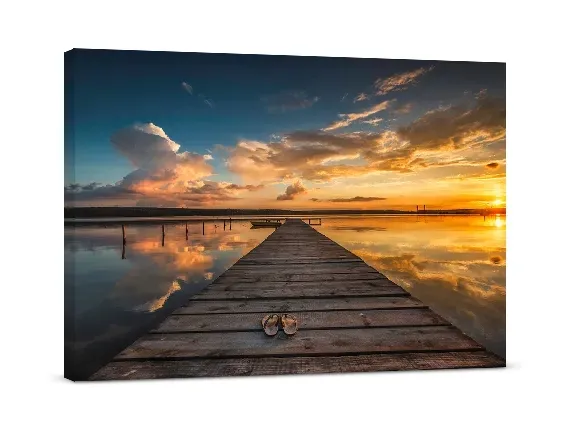 obraz-na-plotnie-molo-zachod-slonca-60x40-cm