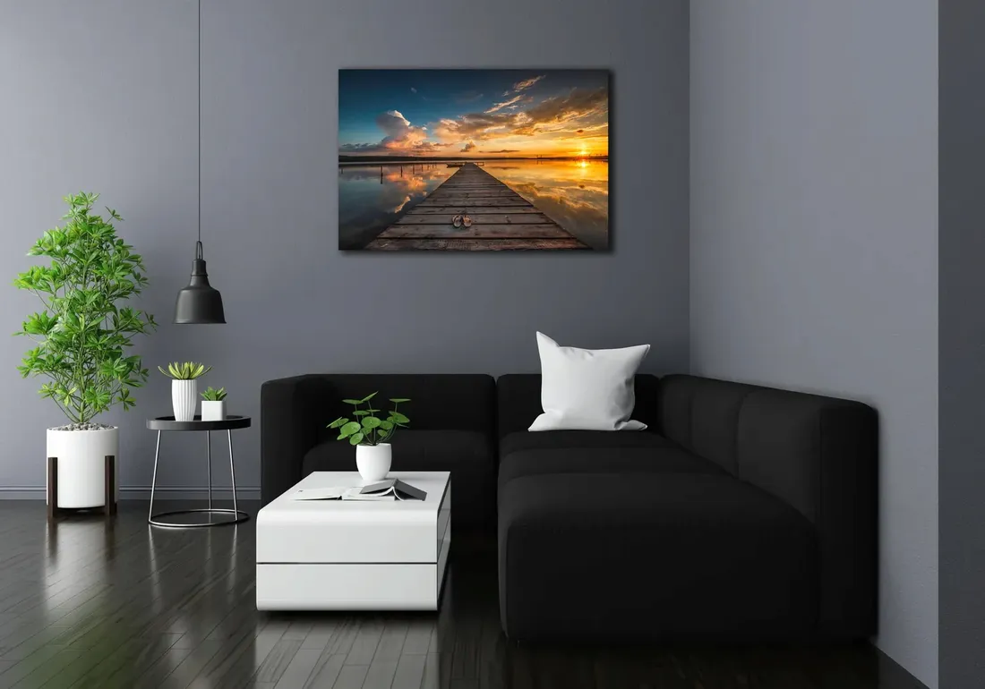obraz-na-plotnie-molo-zachod-slonca-100x70-cm