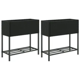donice-ogrodowe-z-polka-2-szt-czarne-70x28x70-cm-polirattan
