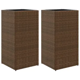 donice-ogrodowe-2-szt-brazowe-40x40x80-cm-rattan-pe