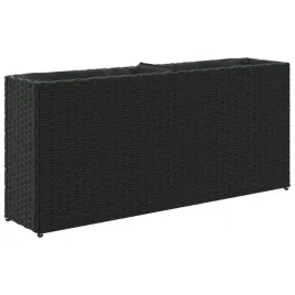 donica-ogrodowa-z-2-wkladami-czarna-90x20x40-cm-polirattan