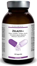 eldex-medical-zelazo-witaminy-c-b6-b9-b12-chrom-mangan-100-kaps