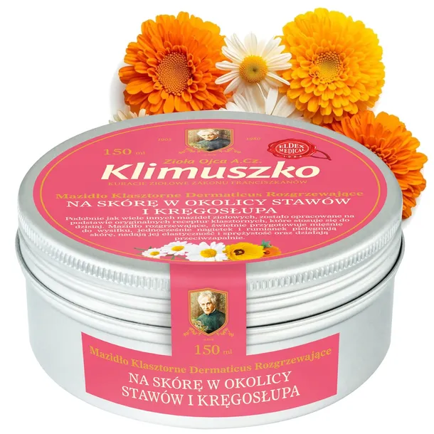 KLIMUSZKO Dermaticus Ziołowe mazidło rozgrzewające na stawy kręgosłup 150ml