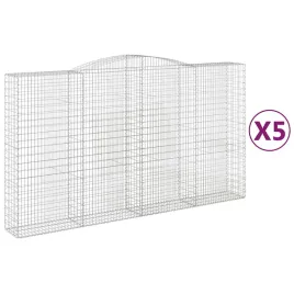 kosze-gabionowe-5-szt-400x50x220-240-cm-galwanizowane-zelazo