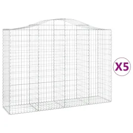 kosze-gabionowe-5-szt-200x50x140-160-cm-galwanizowane-zelazo