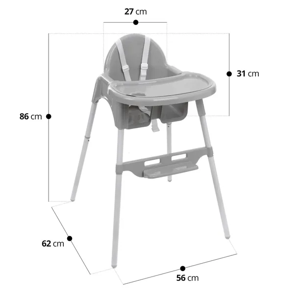krzeselko-do-karmienia-basic-grey-stan-nowy-wiek-dziecka-6-m