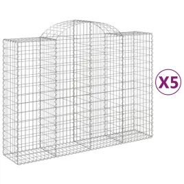 kosze-gabionowe-5-szt-200x50x140-160-cm-galwanizowane-zelazo