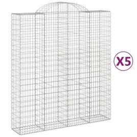 kosze-gabionowe-5-szt-200x50x220-240-cm-galwanizowane-zelazo