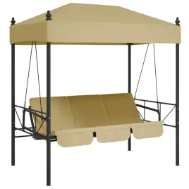 hustawka-ogrodowa-z-baldachimem-kolor-piaskowy-stal