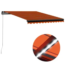 markiza-recznie-zwijana-350x250-cm-pomaranczowo-brazowa-z-led-szara-rama