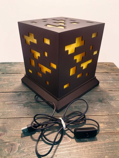Minecraft Lampka Nocna LED Dekoracja Stojąca 3D Prezent