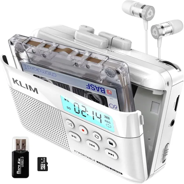 Odtwarzacz Kasetowy Walkman KLIM K7 magnetofon kasetowy USB + karta 16GB