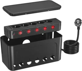 organizer-kabli-skrzynka-kiykzi-ladowarka-listwa-sieciowa-2xusb-5gniazd
