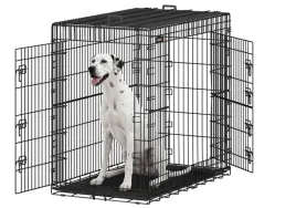 klatka-dla-psa-122-cm-skladana-czarna-podwojne-drzwi-42-60-kg