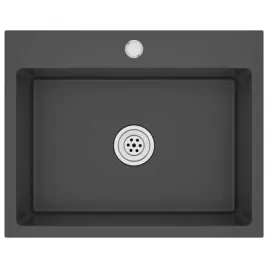 recznie-robiony-zlew-kuchenny-z-otworem-na-kran-czarny-stal