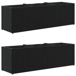 donice-ogrodowe-z-3-wkladami-2-szt-czarne-105x30x32-cm