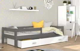 dzieciece-lozko-z-szuflada-szare-materac