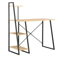 industrialne-biurko-z-regalem-metalowe-loft-dab-czarny