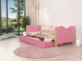 rozowe-lozko-dla-dziewczynki-z-drewna-190x80