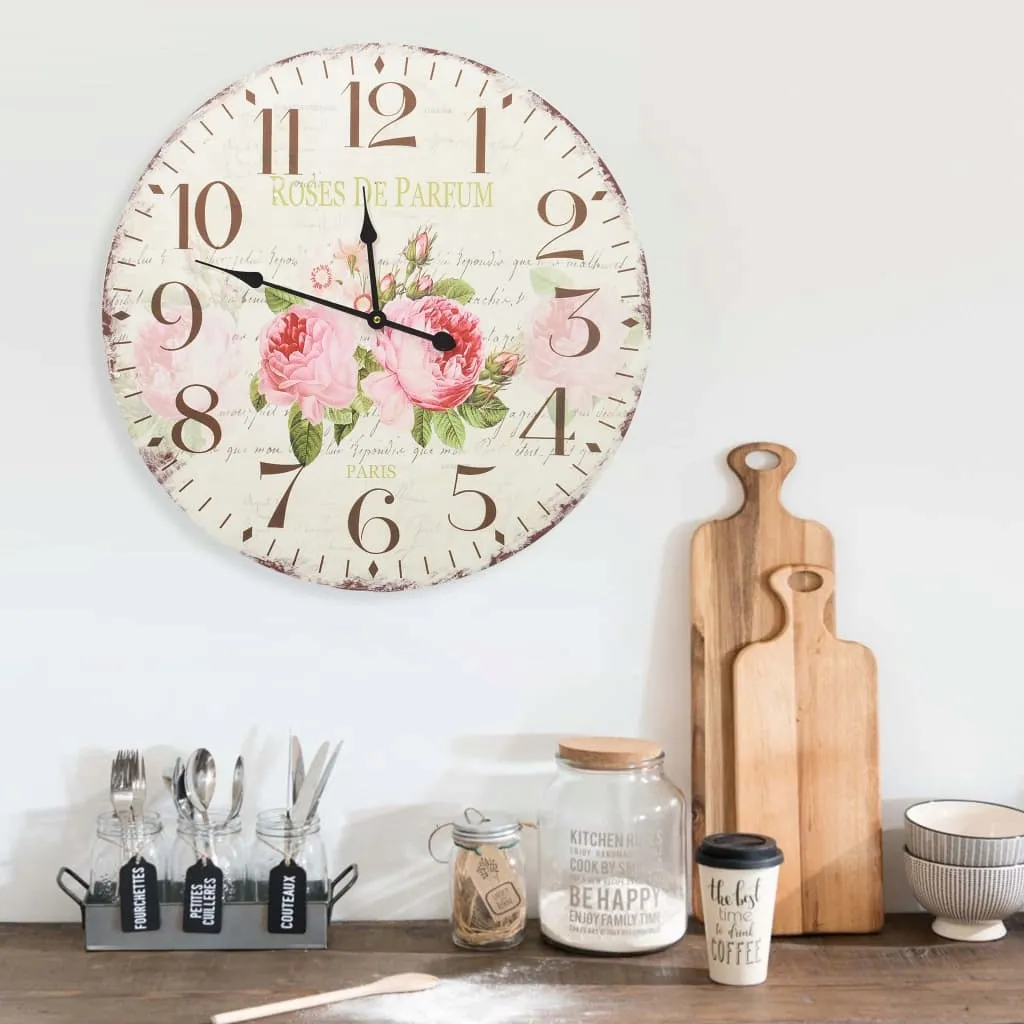 zegar-scienny-retro-mdf-60cm-roznokolorowy