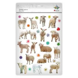 naklejki-papierowe-owce-kwiaty-31szt