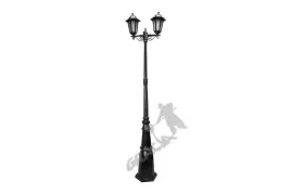 lampa-e02-z-kloszem-aluminiowym-2-osw-zeliwna-zeliwo-stojaca