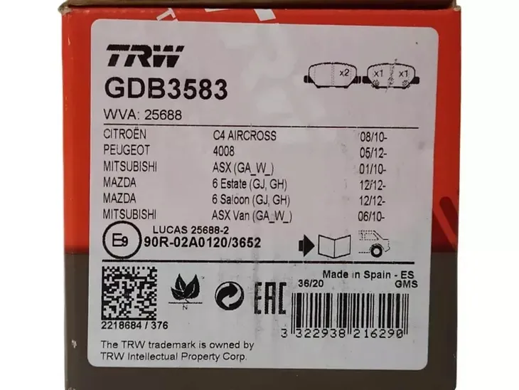 trw-klocki-hamulcowe-tyl-gdb3583-stan-nowy