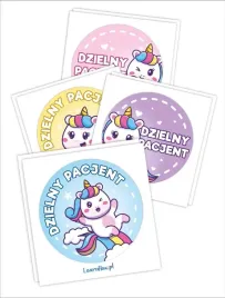 naklejki-dzielny-pacjent-jednorozce-40mm-60szt