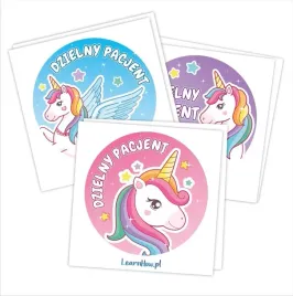 naklejki-dzielny-pacjent-jednorozce-60mm-60szt