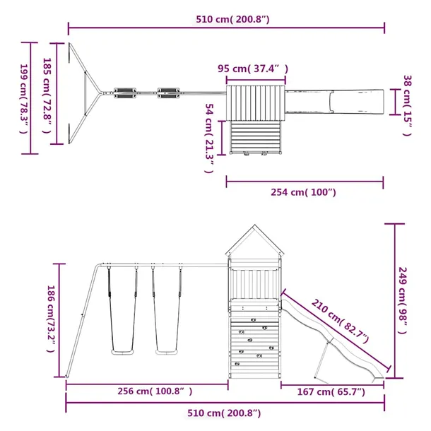 plac-zabaw-do-ogrodu-lite-drewno-sosnowe-marka-vidaxl-stan-nowy