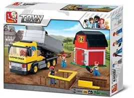 klocki-sluban-town-ciezarowka-wywrotka-i-budynek-384-el-gratis