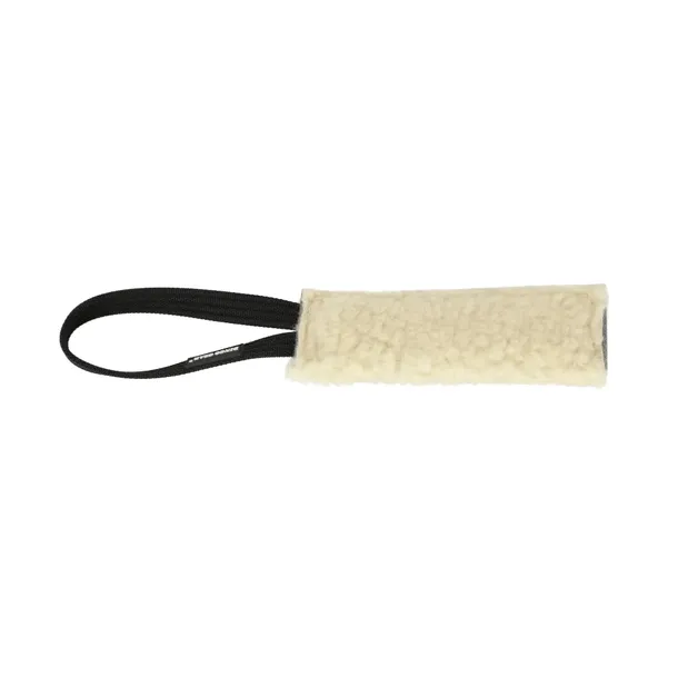 Szarpak pluszowy z wełny owczej z uchwytem 6 x 20cm,naturalny