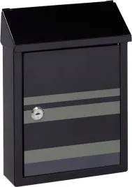 skrzynka-na-listy-ze-stali-z-dekoracyjnymi-liniami-czarna