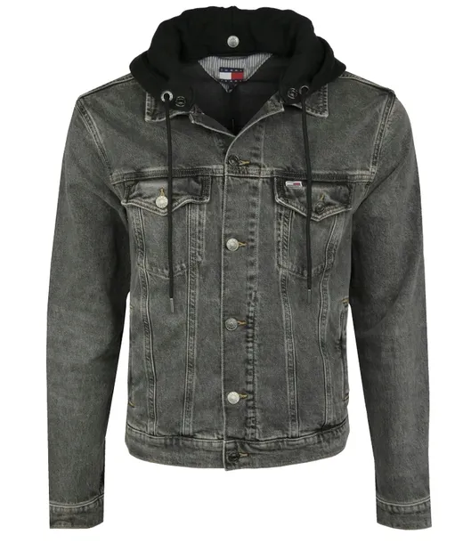 TOMMY JEANS kurtka męska, jeansowa, szara, M