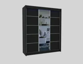 szafa-przesuwna-z-lustrem-garderoba-biala-czarna