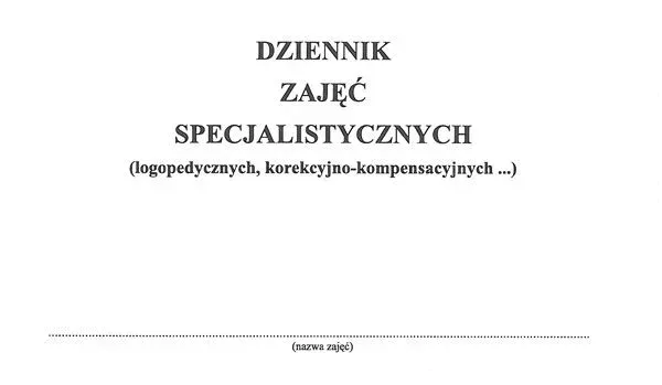 Dziennik zajęć specjalistycznych logopedycznych A4