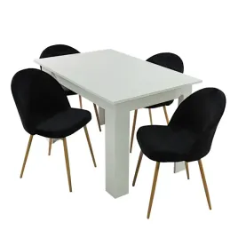 stol-modern-120-bialy-i-4-krzesla-denwer-velvet-czarne