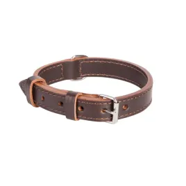 obroza-extra-z-podwojnej-skory-dla-psa-classic-brazowy-30-40-cm