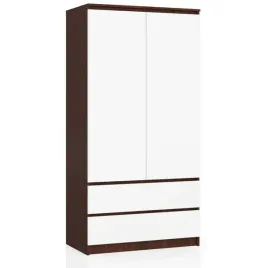 szafa-s-90cm-2-drzwi-2-szuflady-wenge-biala