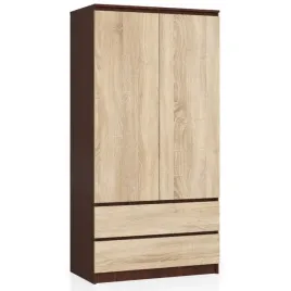 szafa-s-90cm-2-drzwi-2-szuflady-wenge-sonoma