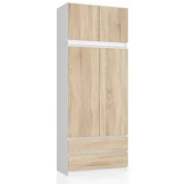 szafa-z-nadstawka-s-90cm-2-drzwi-2-szuflady-bialy-sonoma