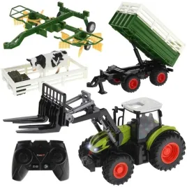 zdalnie-sterowany-traktor-maszyna-rolnicza-na-pilota-z-przyczepa-zgrabiarka