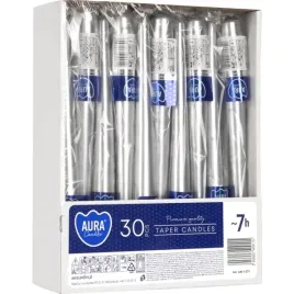 swieca-stolowa-stozek-bispol-7h-245cm-s30-1-30-srebrny-metalik-30szt