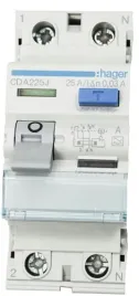 hager-rccb-wylacznik-roznicowopradowy-6ka-1p-n-25a-30ma-typ-a-cda225j