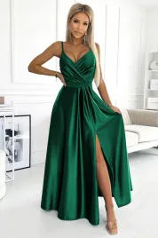 juliet-elegancka-dluga-satynowa-suknia-z-dekoltem-zielen-butelkowa