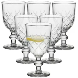 kielichy-do-wody-250-ml-wina-soku-zestaw-6-szt-szklanek-na-nozce-retro-prl