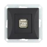 opal-gniazdo-ladowarka-2x-usb-1a-modul-czarny-mat
