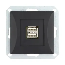 opal-gniazdo-ladowarka-2x-usb-1a-modul-czarny-mat