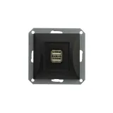 opal-gniazdo-ladowarka-2x-usb-1a-modul-czarny-mat-uziemienie-bez-uziemienia